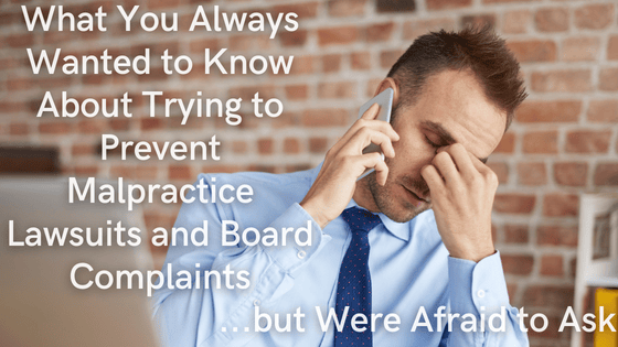 Stressed Male Clinician on a phone call trying to Prevent Malpractice Lawsuits and Board Complaints 