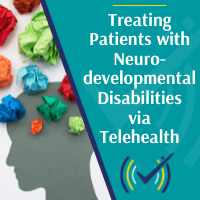Diagram of patient getting treated for Neuro-developmental Disabilities via Telehealthh