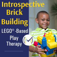 African American boy with building blocks engaging in LEGO®-Based Play Therapy