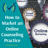 Gear icons marketing options for Online Counseling