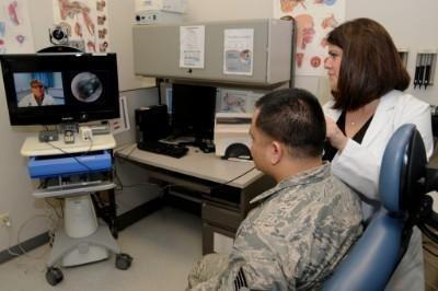 Veteran and clinician researching Telehealth